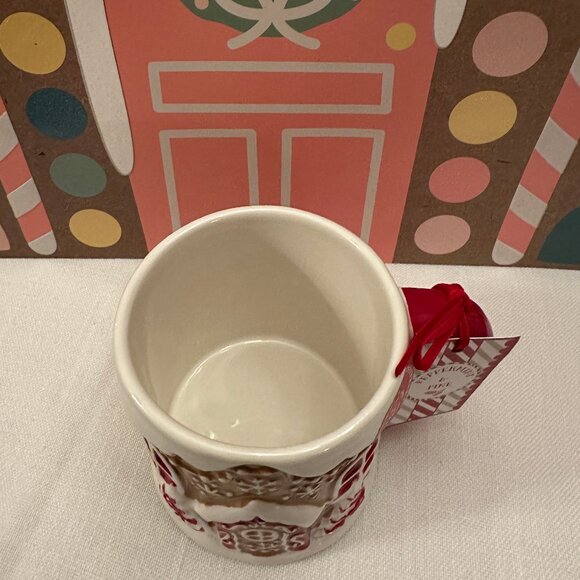 New 2025 Peppermint and Pine Red Gingerbread House Christmas Mug Snowflakes - Picture 5 of 6